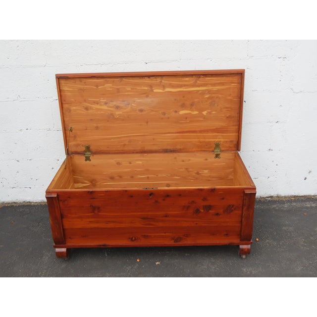 Early 1900s Solid Cedar Hope Chest Blanket Trunk Bench 6658 For Sale - Image 13 of 16