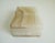 A vintage rectangular lidded box crafted in Italy from natural zebra onyx stone. It features distinct, translucent mineral...