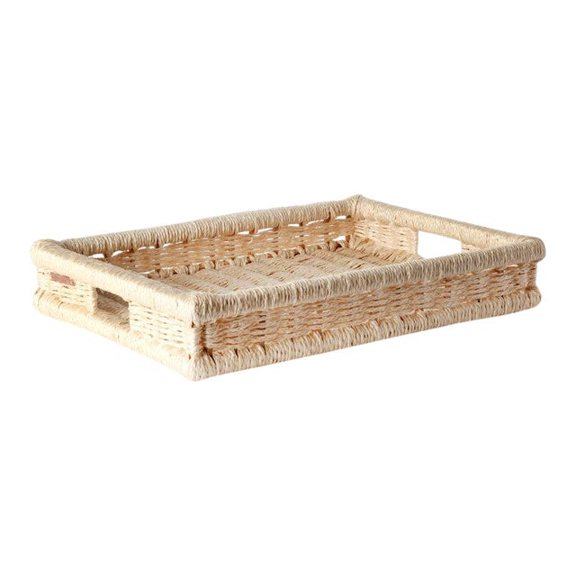 Rectangular Sisal Tray Cream | Chairish