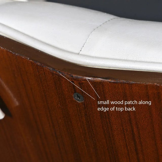 Restored George Mulhauser Plycraft Style White Lounge Chair With Ottoman For Sale - Image 9 of 9