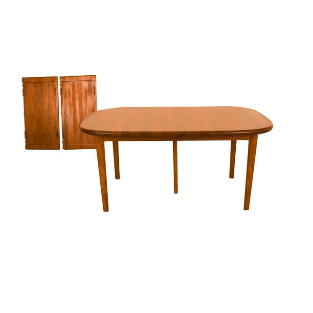 1970s Danish Teak Rounded Corners Extendable Rectangle Dining Table For Sale - Image 9 of 10
