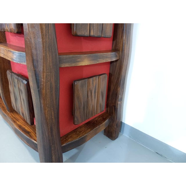 Vintage Brutalist Bar Cabinet in Elm by Aranjou, 1960s For Sale - Image 9 of 18