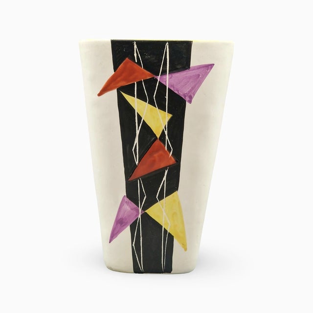 1950s Mid-Century Modern Hand-Painted Ceramic Model 217 Vase from Vallauris, France, 1950s For Sale - Image 5 of 18
