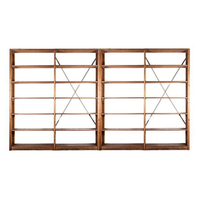 Large Modular Pine Wall Unit, 1920s For Sale