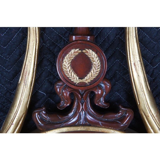 1990s Maitland Smith Adams Style Parcel Gilt Neoclassical Carved Mahogany Mirror For Sale - Image 6 of 11