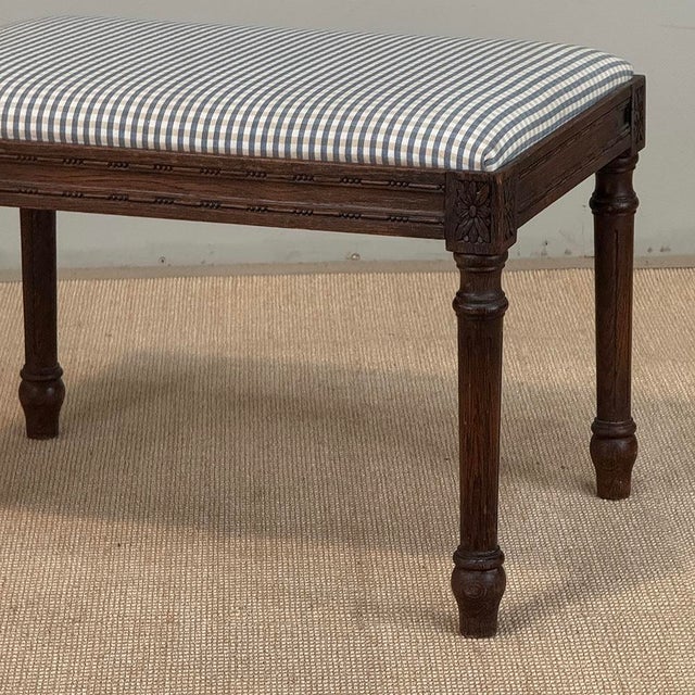 Antique French Louis XVI Style Walnut Vanity Stool ~ Piano Bench For Sale - Image 11 of 15