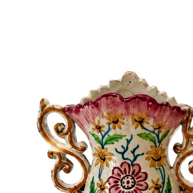 Earthenware - Two jugs - 19th century. Portuguese, late 19th century; manufacture attributed to Coimbra or Aveiro; glazed...