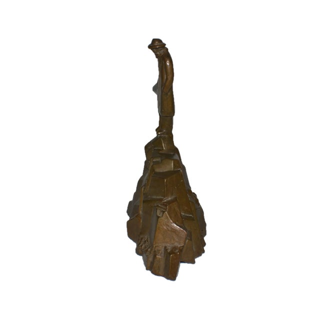 1990s Siegfried Neuenhausen "Man On Mountain" Bronze Sculpture For Sale - Image 5 of 9
