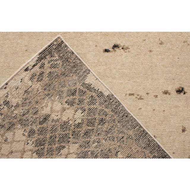 2010s 2010s Rug & Kilim’s Distressed Style Modern Rug in Beige-Brown Abstract Pattern For Sale - Image 5 of 6