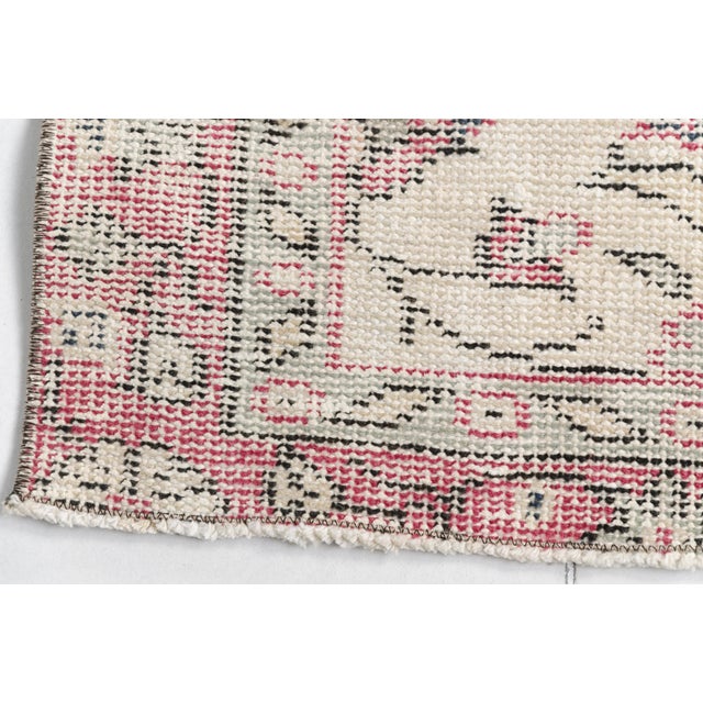 1950s Authentic Faded Pink Turkish Rug For Sale - Image 9 of 10