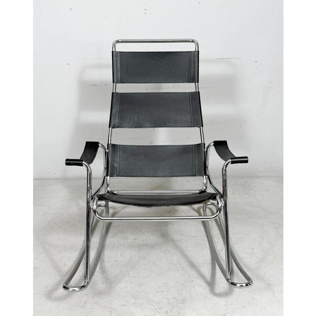 Bauhaus Style Rocking Chair, France, 1970s For Sale - Image 4 of 8
