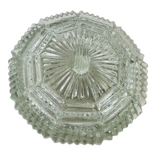 Vintage Pressed Glass Trinket Box For Sale