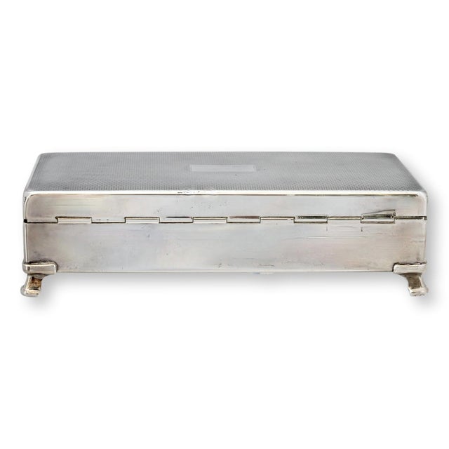 Mid-Century English Silverplate Cigarette Box For Sale - Image 4 of 6