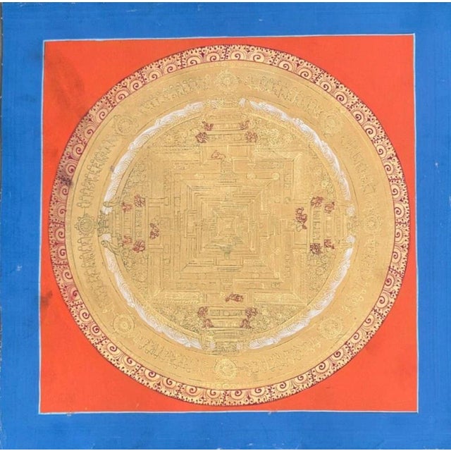 2000 - 2009 20th Century Tibetan Kalachakra Mandala Hand-Painted Thangka, Namgyal Monastery For Sale - Image 5 of 6