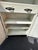 1940s Vintage White Enamel Metal Kitchen Hutch Cabinet With Open Shelving For Sale - Image 5 of 9