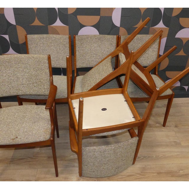 Vintage Teak Dining Chairs from IMHA, 1960s, Set of 6 For Sale - Image 10 of 18