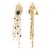 Contemporary 14K Yellow Gold 1.0 Cttw Diamond and Blue Sapphire Chandelier Earrings For Sale - Image 3 of 5