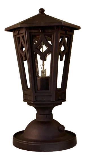 1920s Black Outdoor Post Lantern