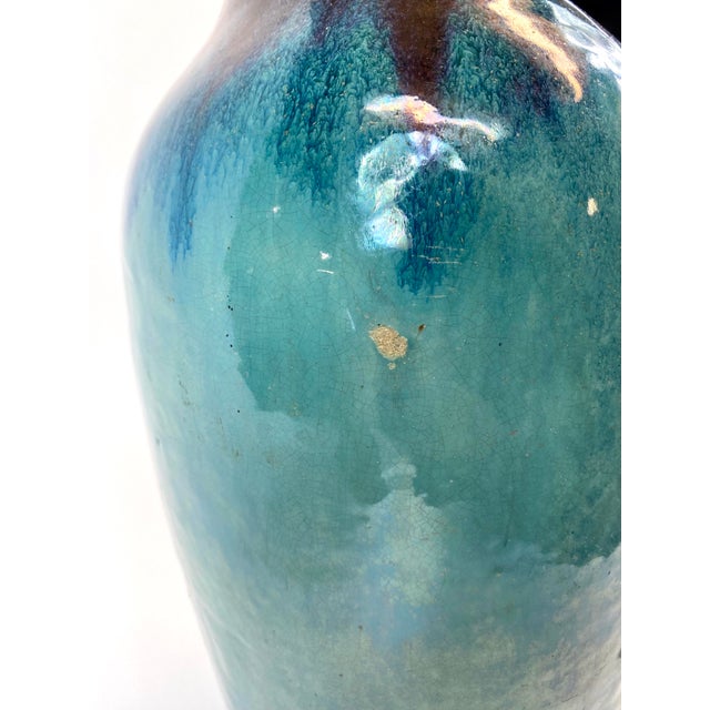 Early 19th Century Green Blue Iridescent Vase For Sale - Image 9 of 10