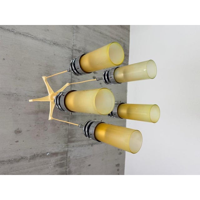 Gold Space Age 5-Light Pendant Lamp, 1970s For Sale - Image 8 of 12