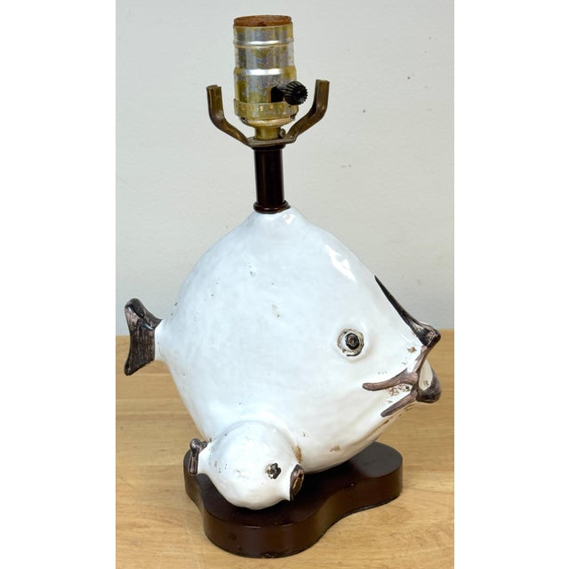 Italian Pottery Fish Lamp by Ivo De Santis for Gli Etruschi, Florence, Small For Sale - Image 17 of 18