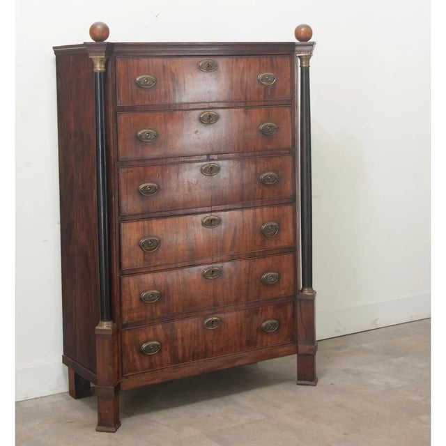 19th Century Dutch Empire Style Tall Chest of Drawers For Sale - Image 11 of 12