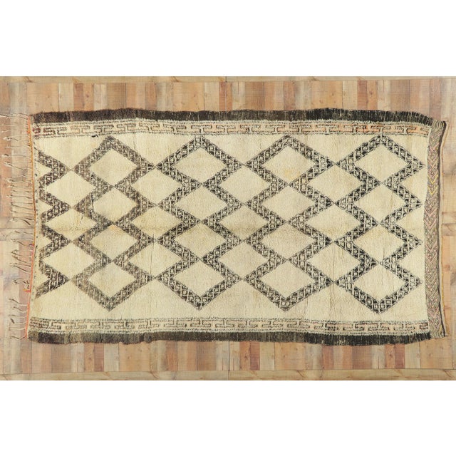 Vintage Moroccan Beni Ourain Rug, 06'05 X 10'10 For Sale - Image 9 of 10