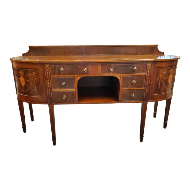 Early 20th Century Buffet Sideboard Mahogany Vintage Sheraton Style For Sale - Image 12 of 12