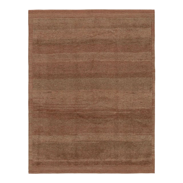 Beige Rug & Kilim’s Modern Rug in Terracotta Tones and Striae With Brown Accents For Sale - Image 8 of 8