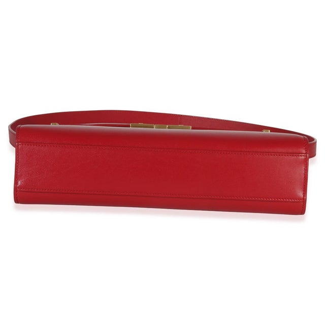 2020s Red Calfskin Medium Manhattan Shoulder Bag For Sale - Image 5 of 9