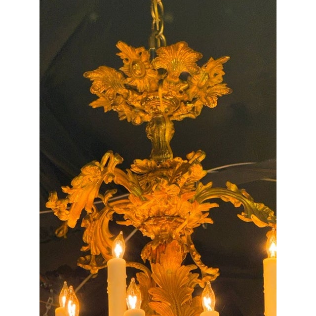 19th Century Fine 19th C. French Gilt Bronze Chandelier For Sale - Image 5 of 7