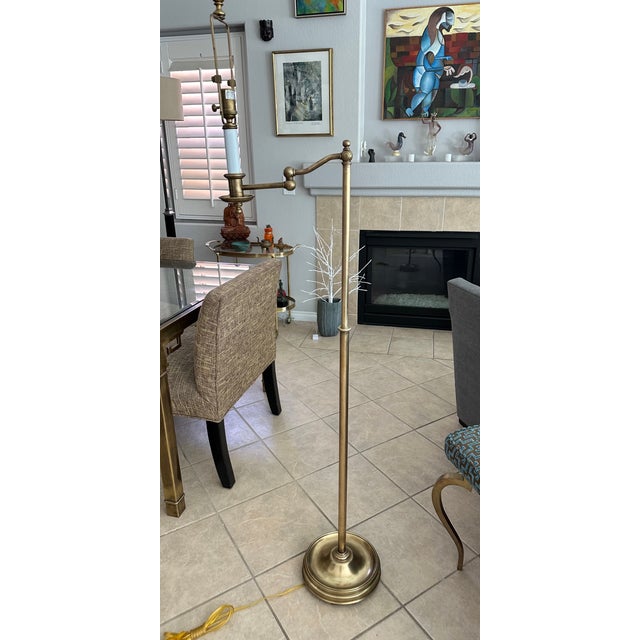 Vintage Ralph Lauren 'Sargent' Brass Swing Arm Floor Lamp For Sale - Image 14 of 15