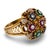 Vintage Gemstone Bouquet Cluster 18k Gold Cocktail Ring, Size 8 For Sale - Image 4 of 6
