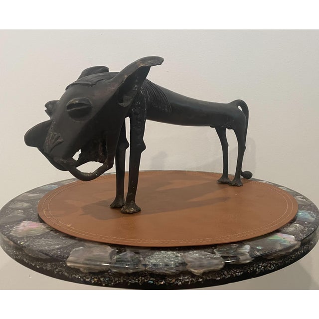 Early 20th Century Decorative African Bronze Statue, in the Manner of Benin Fon Dog For Sale - Image 5 of 6