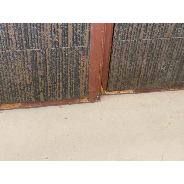 1970s Forms and Surfaces Custom Brutalist Bronze Doors Set of 2