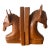 1960s Vintage Hand-Carved Wooden Horse Head Bookends-a Pair For Sale