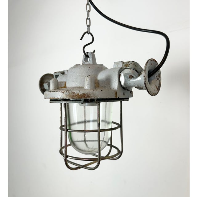 Metal Industrial Grey Explosion Proof Lamp, 1980s For Sale - Image 7 of 18