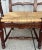 Carved Country French Rush Seat Ladderback Settee For Sale - Image 4 of 9