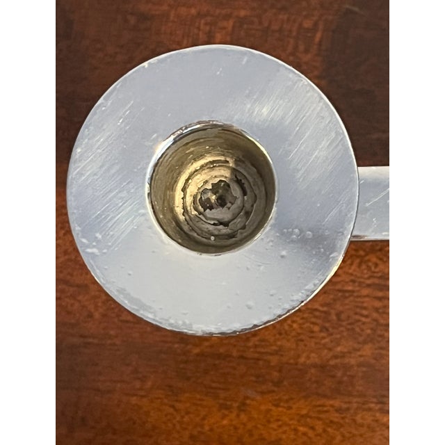 Vintage Bruce Hunt Art Deco Chrome Candelabras - Set of 2 For Sale - Image 14 of 17