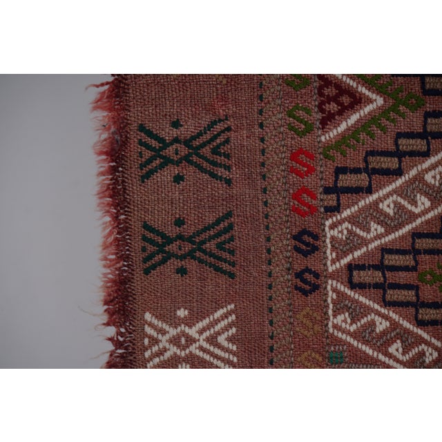 Mid 20cty Diamond Pattern Jajim Kilim With Muted Colors 5'6'' X 8'5'' For Sale - Image 10 of 12