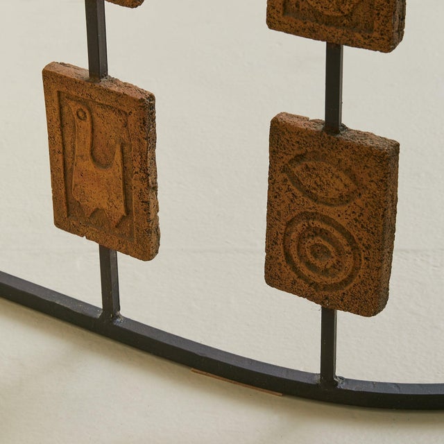 Italian Brutalist Terracotta + Iron Console by Mario Giani (Clizia), 1970s For Sale - Image 9 of 11