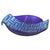 Vintage Postmodern Blue Fused Art Glass Sculptural Bowl, circa 1980 For Sale - Image 13 of 17