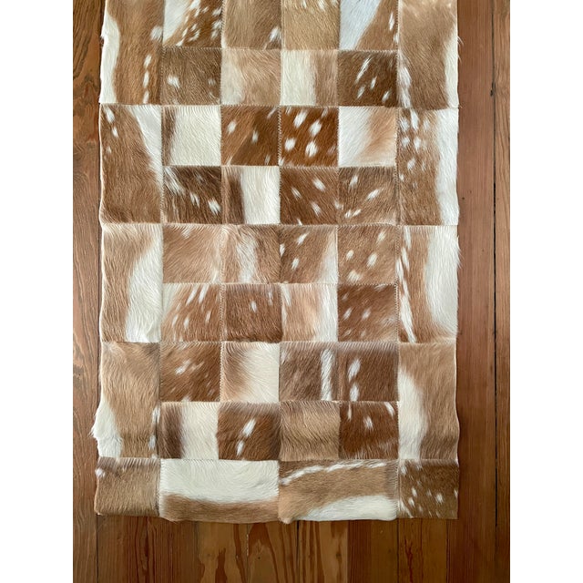 2010s Extra-Long Patchwork of Axis Deer Hair-on Hide Table Runner For Sale - Image 5 of 12