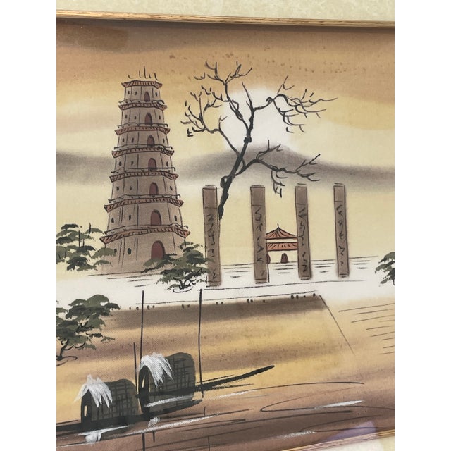 Framed and Signed Blackwood Gallery Traditional Japanese Landscape Fine Art Original Mid Century For Sale - Image 10 of 11