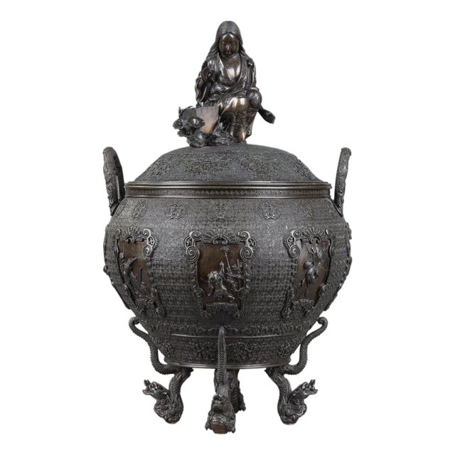Large Perfume Burner or Koro by Oshima Joun, 1870s For Sale