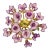 Vintage Hand-Painted Purple Glass Floral Flush Mount Chandelier For Sale