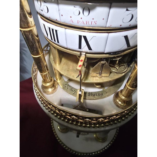 Antique Marble and Gilt Bronze Clock by Le Chopie À Paris, 1780 For Sale - Image 3 of 13