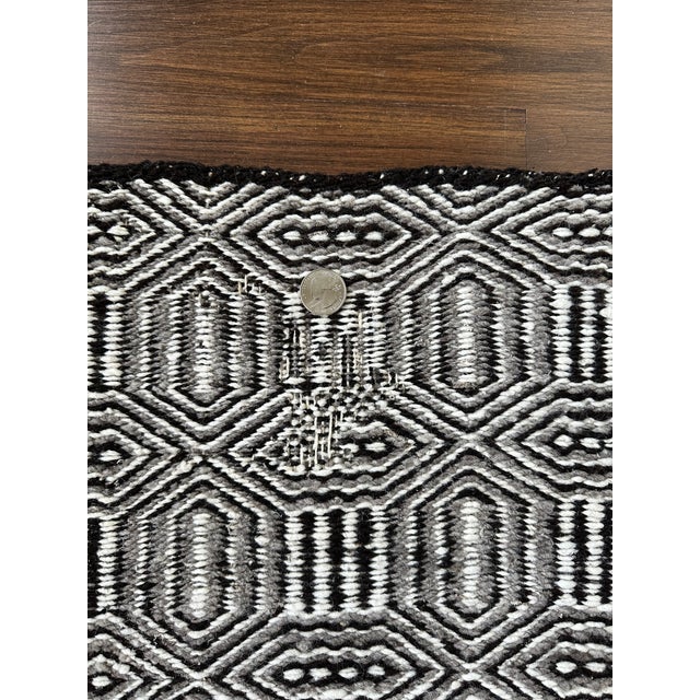 Vintage Handwoven Navajo Double Saddle Blanket - Stripe Ingrain Twill-Weave For Sale - Image 15 of 18