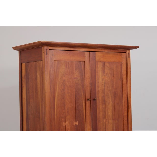 Stickley Cherry 4 Door Cherry Tv Armoire For Sale - Image 9 of 18