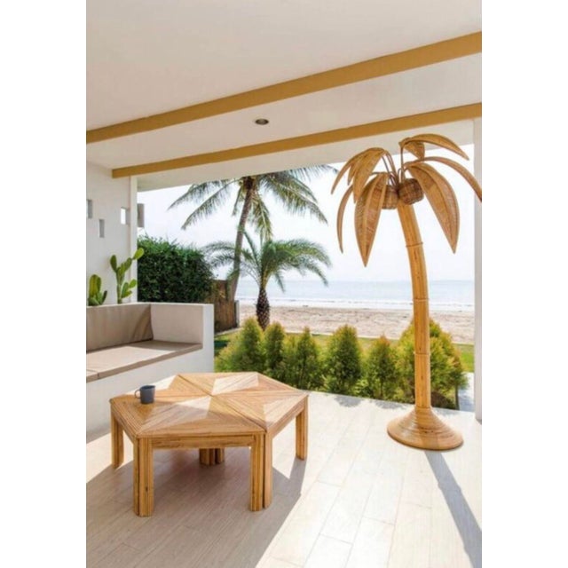 Rattan Coconut Floor Lamp, 1990s For Sale - Image 9 of 11